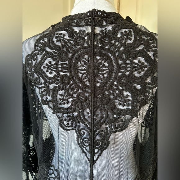 Fairycore Black Lace Cardigan – Women’s Large/XL – Boho Chic Vintage-Inspired” - Picture 4 of 10